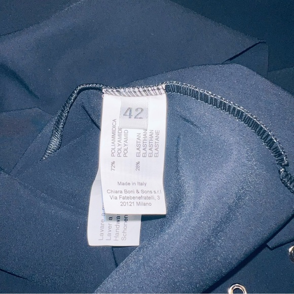 CHIARA BONI LA PETITE ROBE Cibeles 3/4 Sleeve Draped Sheath Dress BNWT SZ6 - Picture 11 of 12